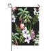 ECZJNT watercolor hawaii tropical palm flamingos Garden Flag Outdoor Flag Home Party Garden Decor 28x40 Inch