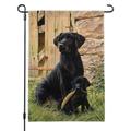Black Labrador Retriever Dog Puppy Garden Yard Flag with Pole Stand Holder