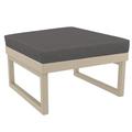 Mykonos Ottoman Taupe with Sunbrella Canvas Charcoal Cushion