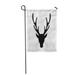 KDAGR Cartoon Black Silhouette of Deer Head Antlers Buck Elk Outline Garden Flag Decorative Flag House Banner 28x40 inch