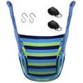 QUANFENG QF Hanging Hammock Chair with 2 Cushions Porch Swing Support 330 lbs (Blue)