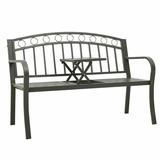 OWSOO Garden Bench with a Table 49.2 Steel Gray