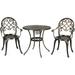 Topbuy Set of 3 Patio Cast Aluminum Dining Table Chairs Set