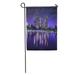 KDAGR Red City Downtown Skyscrapers Los Angeles California at Night Blue Garden Flag Decorative Flag House Banner 12x18 inch