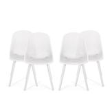 GDF Studio Yazmeen Outdoor Modern Dining Chairs Set of 4 White
