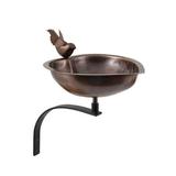 Achla HBB-01-OR Heart Shaped Birdbath with Over Rail Bracket Copper & Black