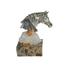 Horse on Crystal Stone mounted on Marble by Vidal - Size: 4 L x 9 W x 10 H.