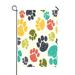 ECZJNT Cute colorful doodle paw prints Animal Outdoor Flag Home Party Garden Decor 28x40 Inch