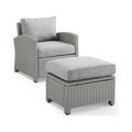 Crosley Furniture Bradenton 18.5 2-piece Armchair and Ottoman in Gray