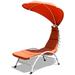 Topbuy Patio Chaise Chaise Lounge Chair with Canopy Cushioned Canopy Lounger Orange