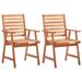 Dcenta 2 Piece Garden Chairs with Armrest Acacia Wood Outdoor Dining Chair Wooden Armchair for Patio Balcony Terrace Backyard Furniture 22 x 24.4 x 36.2 Inches (W x D x H)