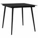 Anself Garden Table Square Glass Tabletop Steel Frame Patio Dining Table Black for Backyard Balcony Dining Room Indoor and Outdoor Furniture 31.5 x 31.5 x 29.1 Inches (L x W x H)