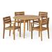 GDF Studio Harmony Outdoor Acacia Wood 5 Piece Dining Set Teak