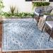 SAFAVIEH Courtyard Nicholas Geometric Diamonds Indoor/Outdoor Area Rug 5 3 x 7 7 Navy/Grey