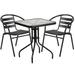 Bowery Hill 3 Piece Square Patio Bistro Set in Black