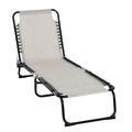 Outsunny 3-Position Reclining Beach Chair Chaise Lounge Folding Chair