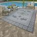 Paseo 8 x 10 Gray Animal Print Outdoor Rug