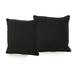 Corona Outdoor Square Water Resistant Pillow Black Set of 2