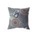 Flower Circles Broadcloth Indoor Outdoor Zippered Pillow Red Orange Blue Green on Gray
