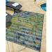 Unique Loom Vortex Indoor/Outdoor Modern Rug Blue/Beige 10 x 12 2 Rectangle Textured Bohemian Modern Flatweave Perfect For Patio Deck Garage Entryway