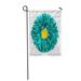 KDAGR Colorful Turquoise Aster Flower Yellow Heart Macro Photography White Garden Flag Decorative Flag House Banner 28x40 inch