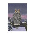 MYPOP Winter Snowy Owl on Tree Branches Garden Flag Outdoor Banner 28 x 40 inch