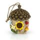 Dawhud Direct Hand-Painted Hanging Bird House for Outside - Acorn Cottage Decorative Wooden Birdhouse for Outdoor Garden and Patio DÃ©cor