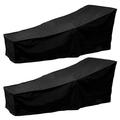Willkey 2 Pcs Outdoor Chaise Lounge Chair Cover Waterproof Patio Furniture Pool Lounge Chair Covers Protector Heavy Duty Premium 82â€�Lx30â€�Wx31â€�H (Black)