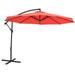 Sunnydaze 9.5 Offset Outdoor Patio Umbrella with Crank - Cherry