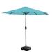 9 Ft Outdoor Patio Market Table Umbrella with Square Plastic Fillable Base Turquoise
