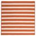 Colonial Mills 3 Orange and White Striped Braided Reversible Square Area Throw Rug