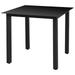 Dcenta Garden Dining Table with Glass Tabletop Indoor Outdoor Aluminum Frame Square Table for Patio Backyard Balcony Dining Room Furniture Black31.5 x 31.5 x 29.1 Inches (L x W x H)