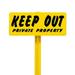 EverMark SSKT09-05 Keep Out Private Property Sign with Yellow Stake Kit