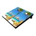 Skip s Garage Beach Chair Near Umbrella Solid Wood Cornhole Board Set