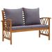 vidaXL Outdoor Patio Bench Wooden Garden Bench with Armrests Solid Wood Acacia