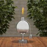 Pure Garden 10-inch Stainless Steel Outdoor Fuel Canister Tabletop Torch Lamp Silver