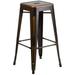 Flash Furniture 30 High Backless Distressed Metal Indoor-Outdoor Barstool - Patio Chair Yellow