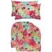 RSH DÃ©cor Indoor Outdoor Set of 2 U-Shape Cushions and 2 Lumbar Pillows Weather Resistant Artistic Floral