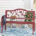 Sophia & William 50â€� Outdoor Metal Patio Garden Bench - Red Bird