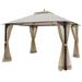 Topbuy 12 x 10 Octagonal Tent Outdoor Gazebo Canopy Shelter with Mosquito Netting Beige & Tan