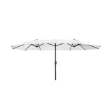 15 x 9 Ft Double Sided Outdoor Twin Patio Market Table Umbrella White