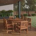 Amazonia Milano 9-Piece Oval Extendable Patio Dining Set Eucalyptus Wood Ideal for Outdoors and Indoors