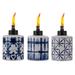 TIKI Brand 3-Pack 5.75 Table Torch Glass Blue Tiedye