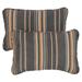 Outdoor Living and Style Set of 2 Sunbrella Greystone Stripes Corded Rectangular Indoor/Outdoor