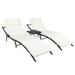 UBesGoo 3-Piece Outdoor Lounge Chaise Chair All-WeatherGrade Iron Chaise Lounge Chair Rattan Reclinging Daybed for Deck Yard