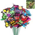 TSV 50pcs Garden Butterfly Stakes Waterproof Butterfly Decorative Stakes for Outdoor Patio Yard Party Supplies 9.8