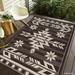 Chocolate Allstar Indoor Outdoor All Weather Rug with Arrow Pattern (4 11 x 6 12 )