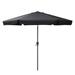 Atlin Designs Round Modern Fabric & Steel Tilting Patio Umbrella in Black