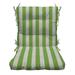 RSH DÃ©cor Indoor Outdoor Tufted Mid Back Chair Cushion Kiwi Green White Stripe