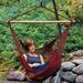 The Hamptons Collection 48 Burgundy Red Tight Weave Hammock Hanging Caribbean Rope Chair